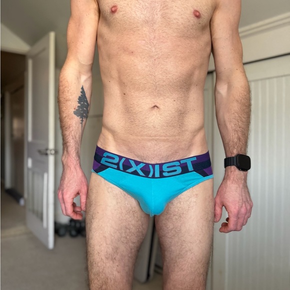 2xist Other - 2xist Men's Turquoise Brief with Purple Logo Waistband